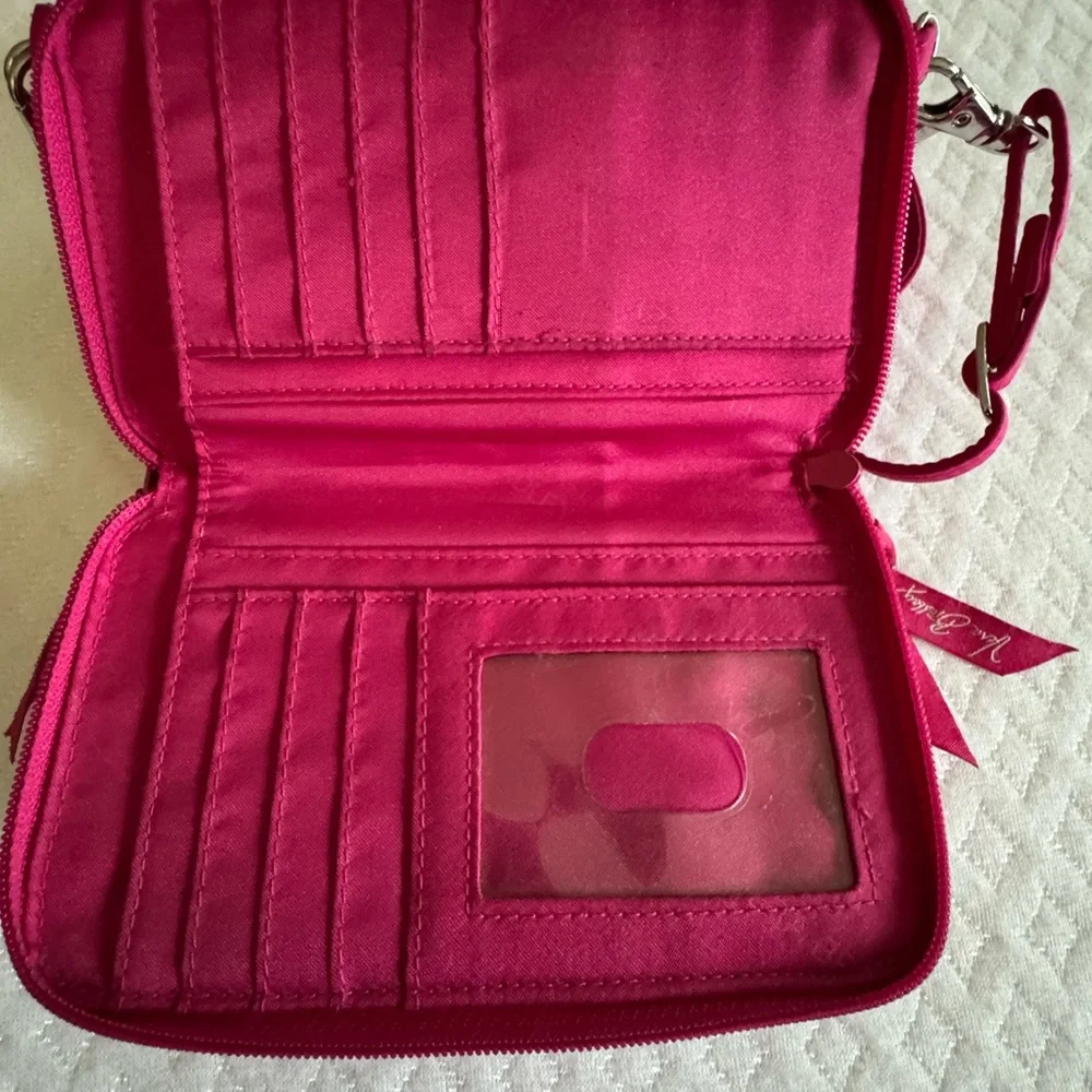 Vera Bradley Quilted Hot Pink Crossbody Shoulder Bag - Picture 3 of 6